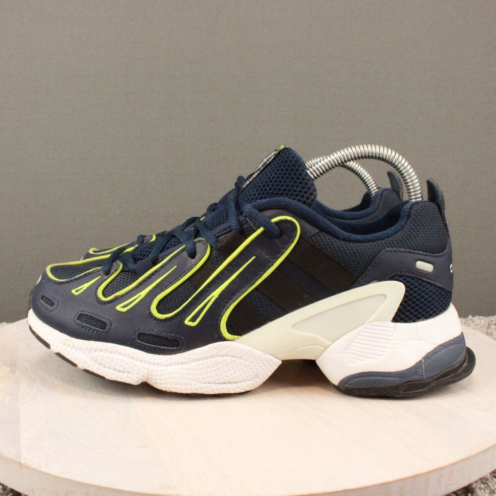 Adidas EQT Gazelle Sneakers Mens 8.5 Navy Neon Yellow Running Shoes - Picture 6 of 11